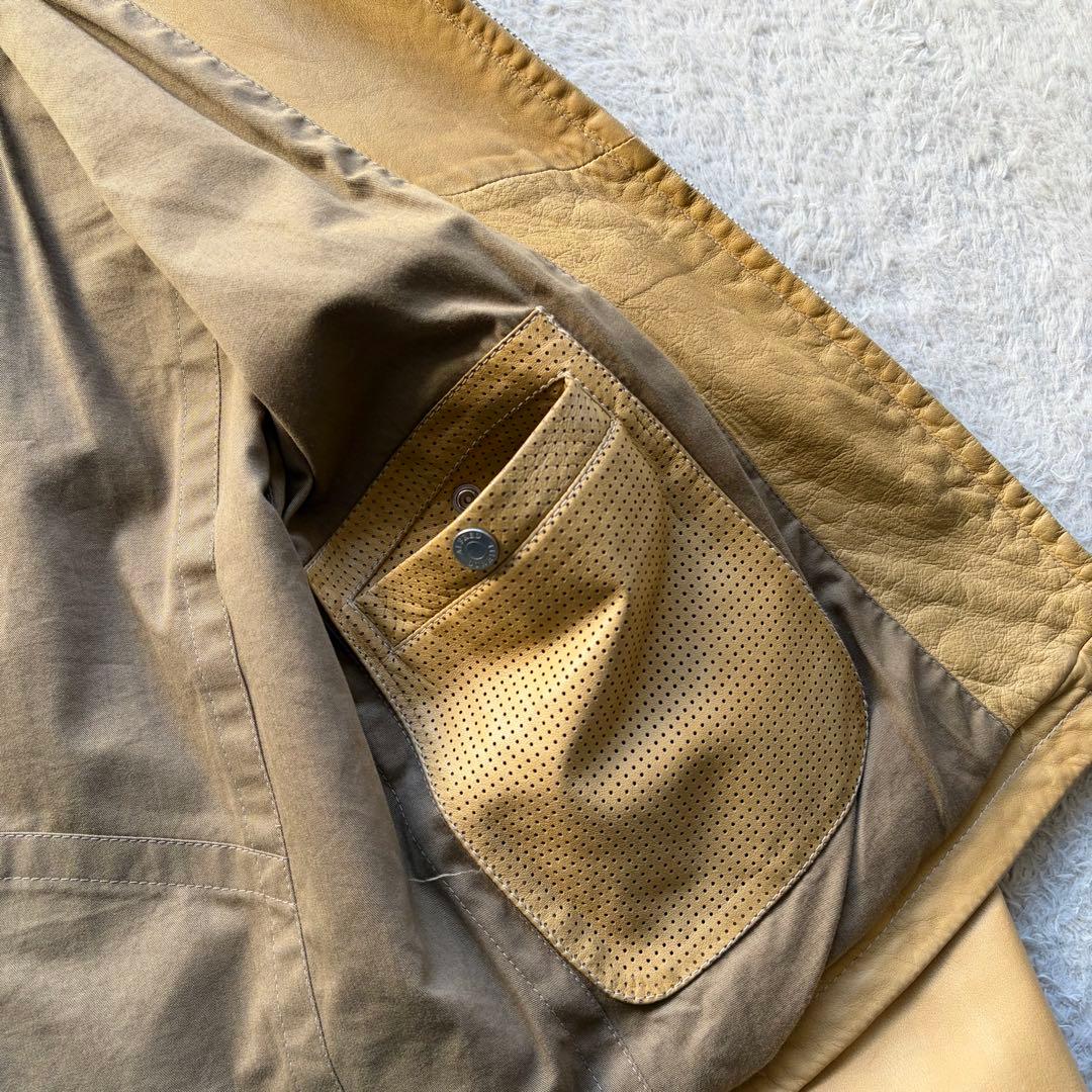 美品✨ダンヒル レザージャケット A-2 カーフスキン ロゴ型押し ベージュ S