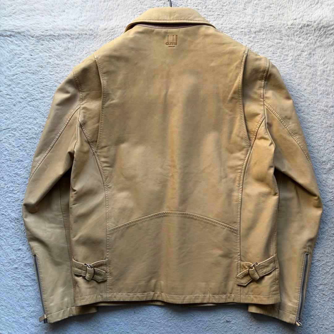 美品✨ダンヒル レザージャケット A-2 カーフスキン ロゴ型押し ベージュ S
