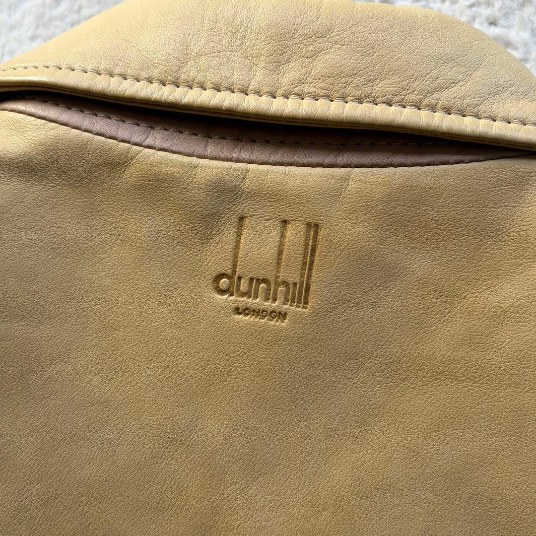 美品✨ダンヒル レザージャケット A-2 カーフスキン ロゴ型押し ベージュ S