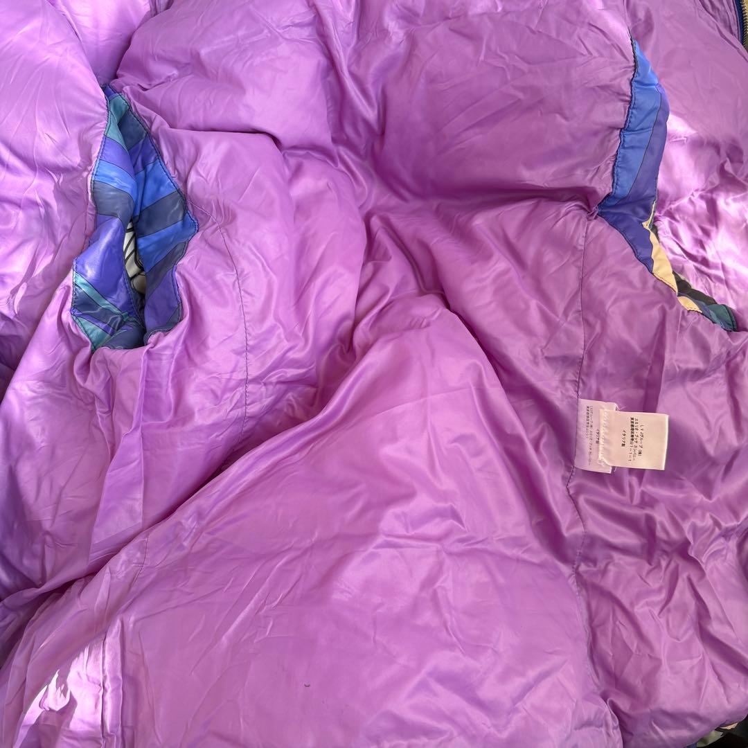 エミリオプッチ　ダウンベスト　ブルー　ハイネック　総柄　IT44 ナイロン