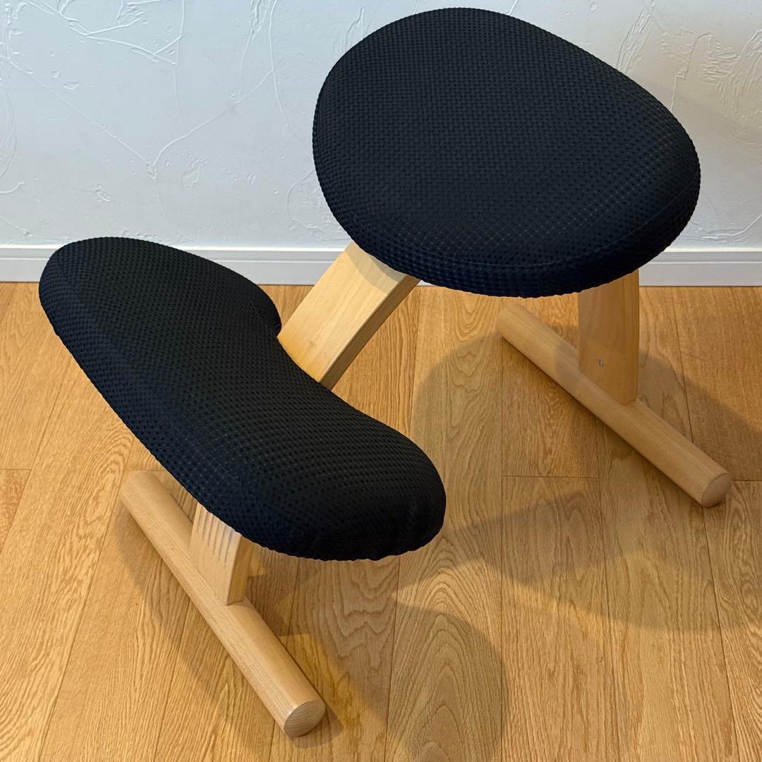 北欧RYBO バランスイージー 姿勢矯正チェア カバー（黒）付き！ネイビー