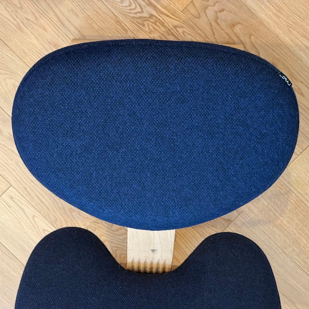 北欧RYBO バランスイージー 姿勢矯正チェア カバー（黒）付き！ネイビー