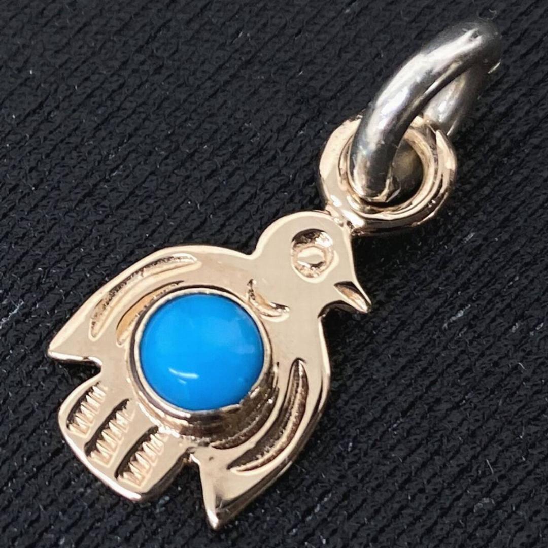 LARRY SMITH ローズゴールド ターコイズ サンダーバード ペンダント