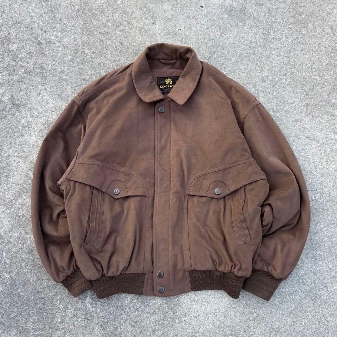 vintage スエード調 ブルゾン ブラウン 短丈 アメカジ　シティーボーイ