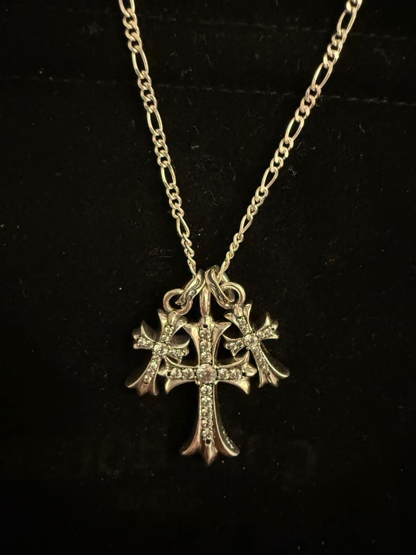 シルバー925クロスモチーフ フィガロネックレス 60cm 19.6g