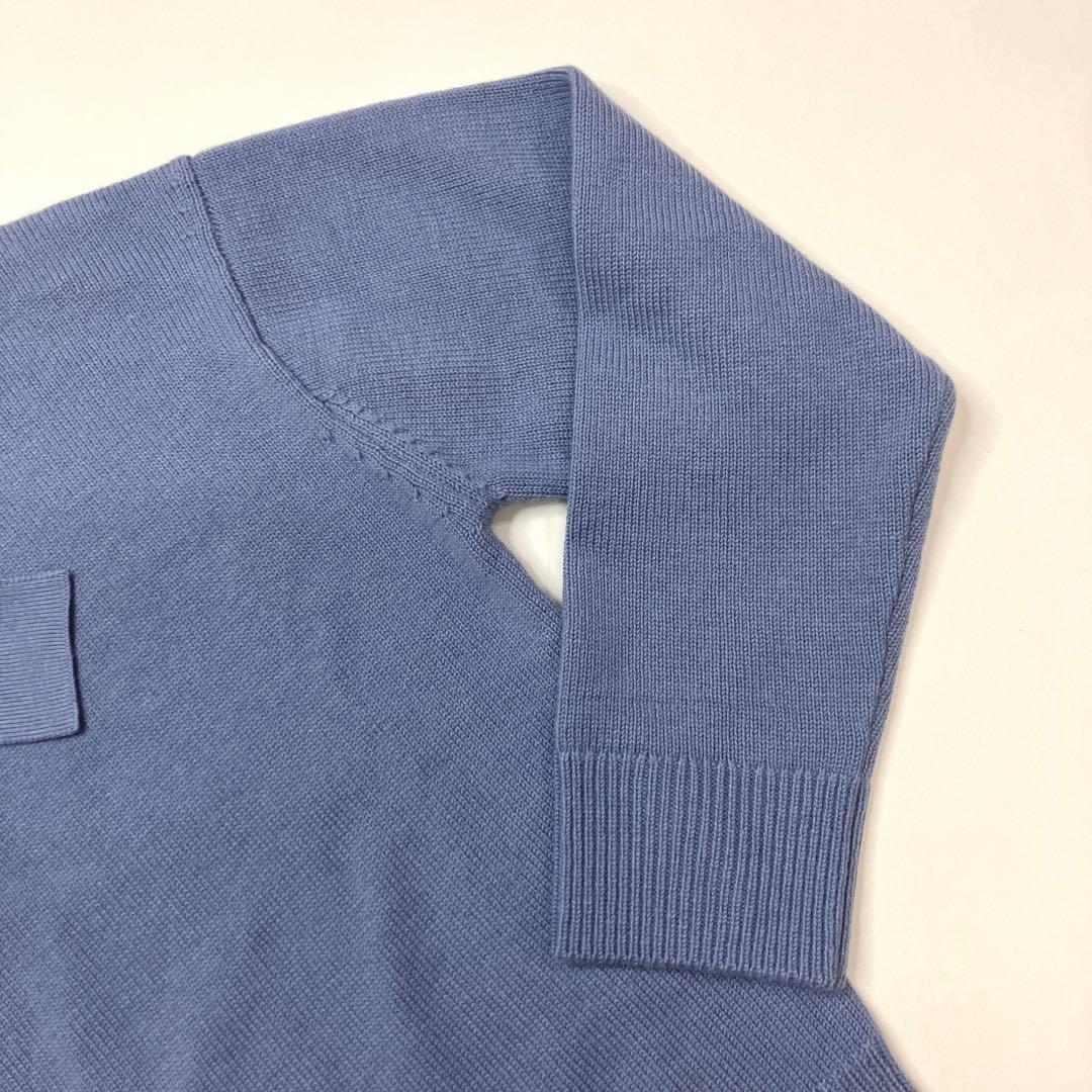 【新品未使用】インゲボルグ ブルー カメリア刺繍使い ニット/定価31,900-