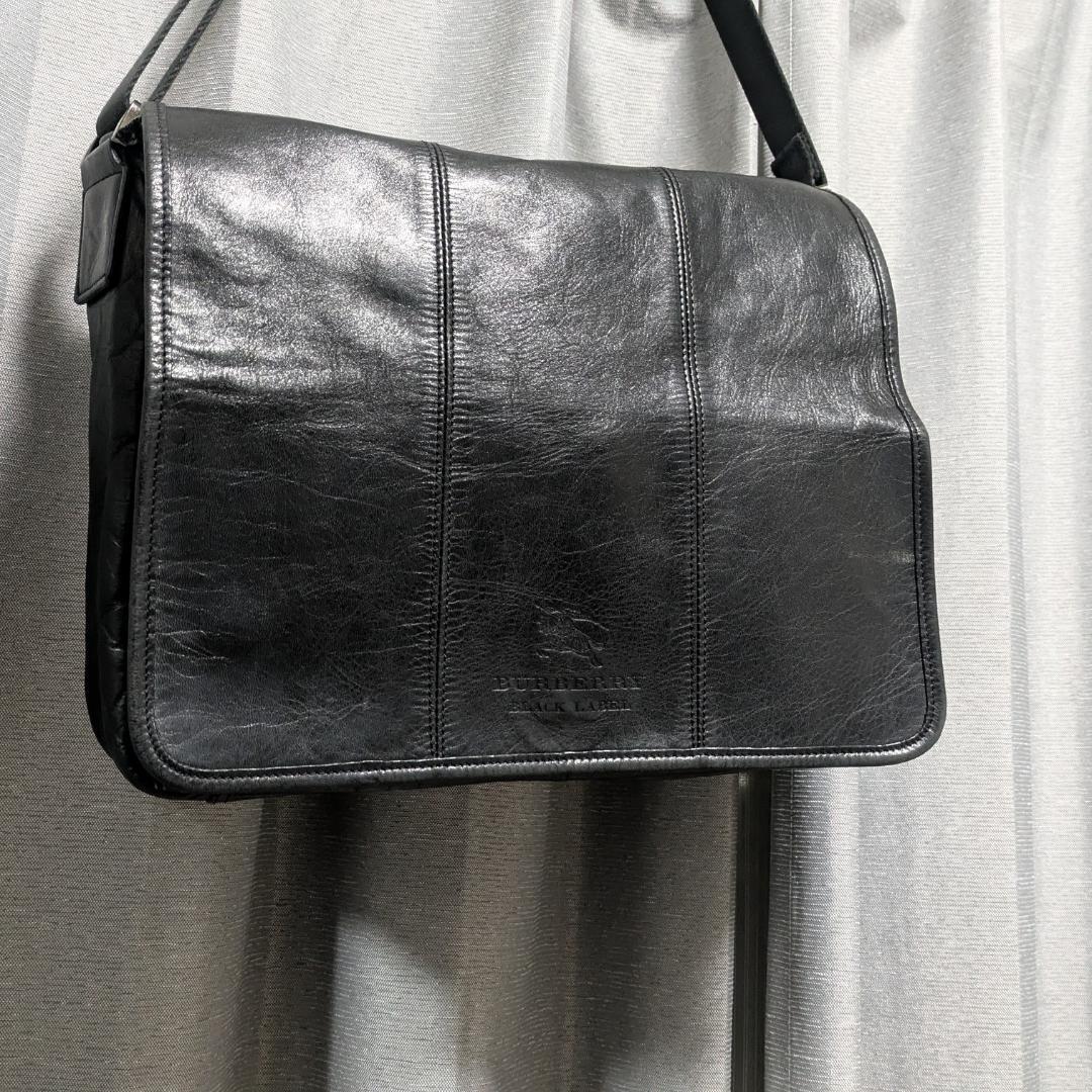 【価格変更済】ブラックレザーバッグ BURBERRY BLACK LABEL