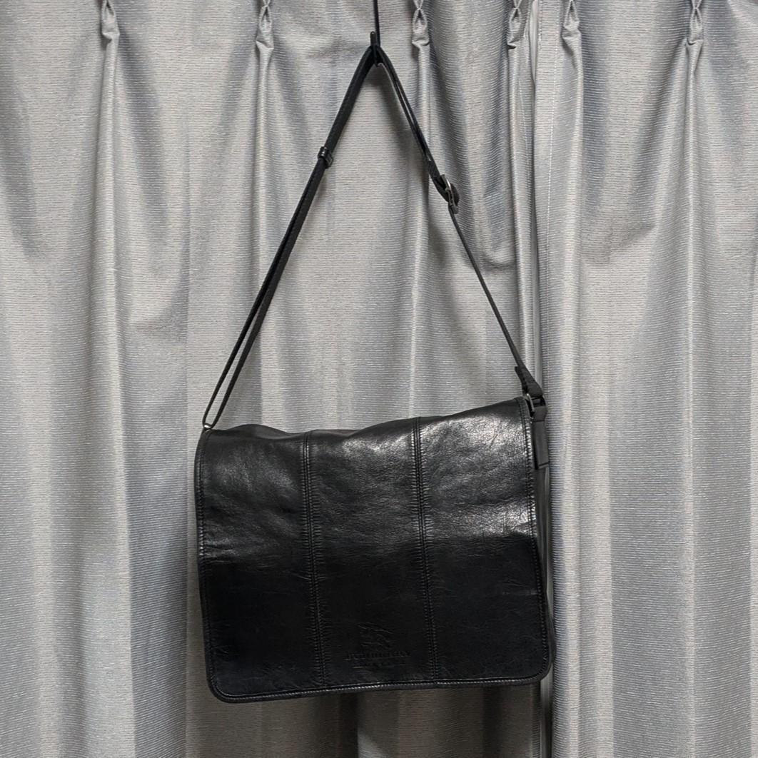 【価格変更済】ブラックレザーバッグ BURBERRY BLACK LABEL