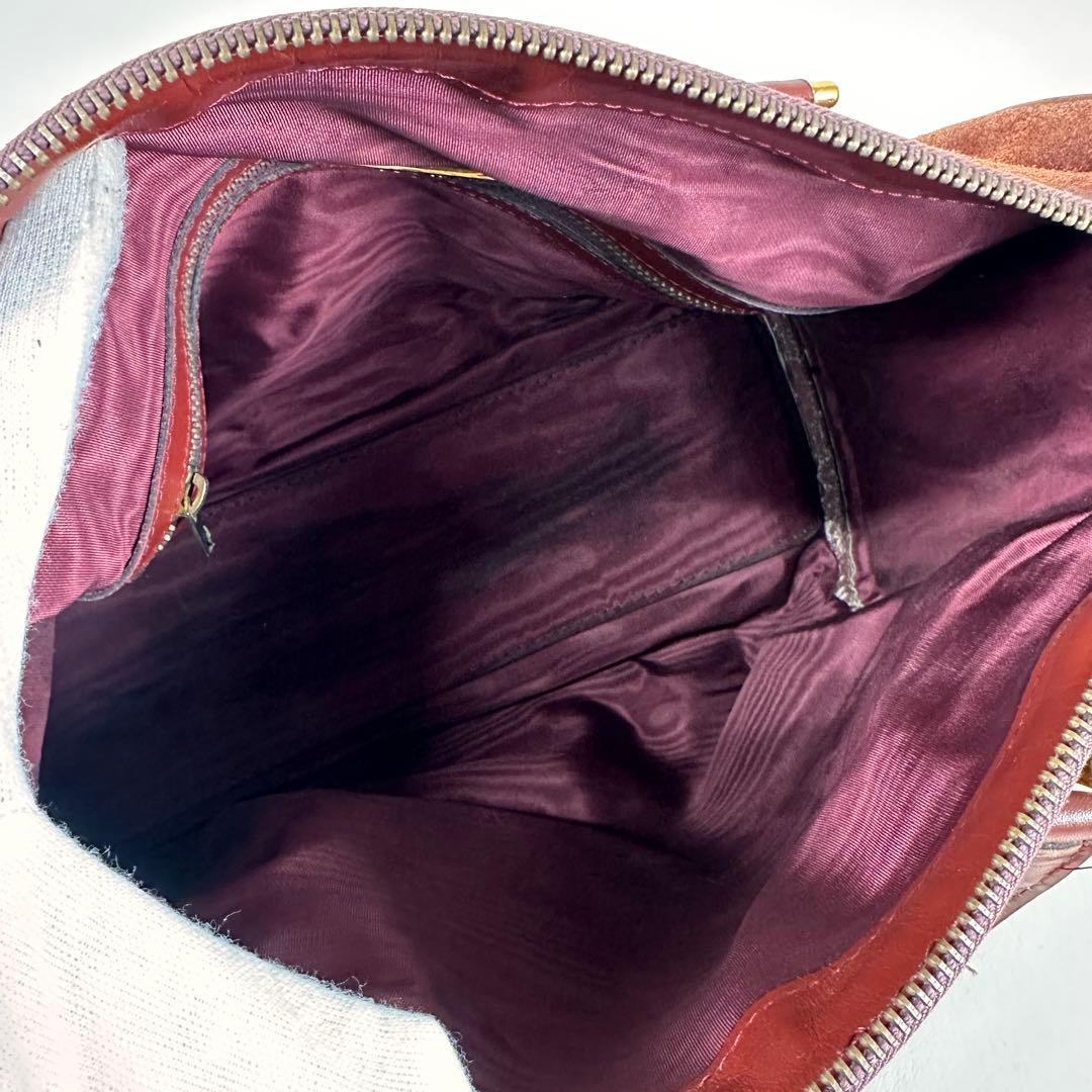 ヴィンテージ カルティエ マストライン ボストン スエード ボルドー 30