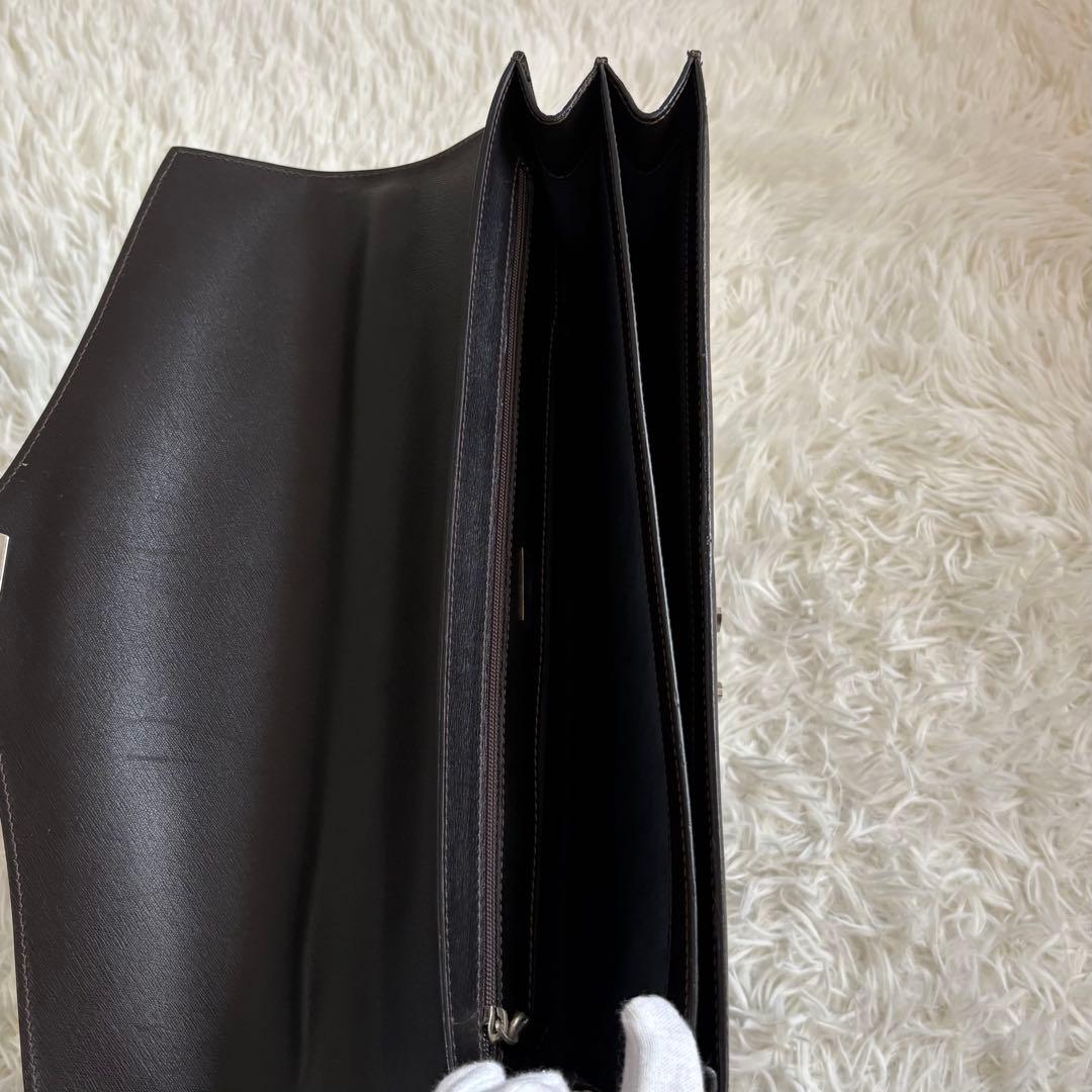 ダンヒル コンパクトブリーフケース ダレスバッグ イタリア製 レザー