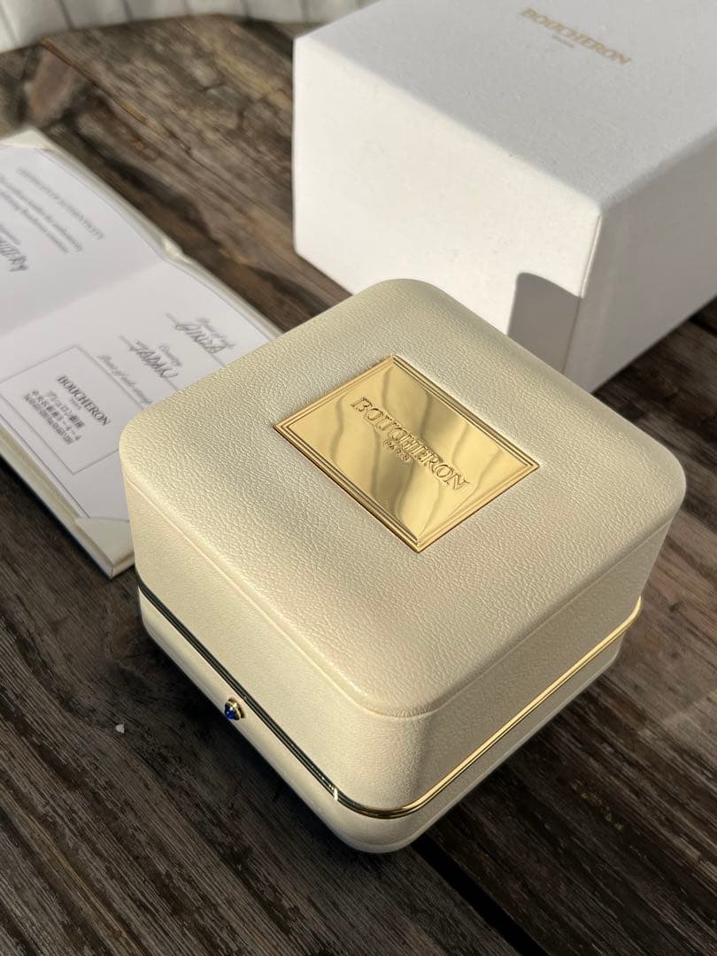 Boucheron★ブシュロンキャトルホワイトリングハーフメンズ19号K18PG