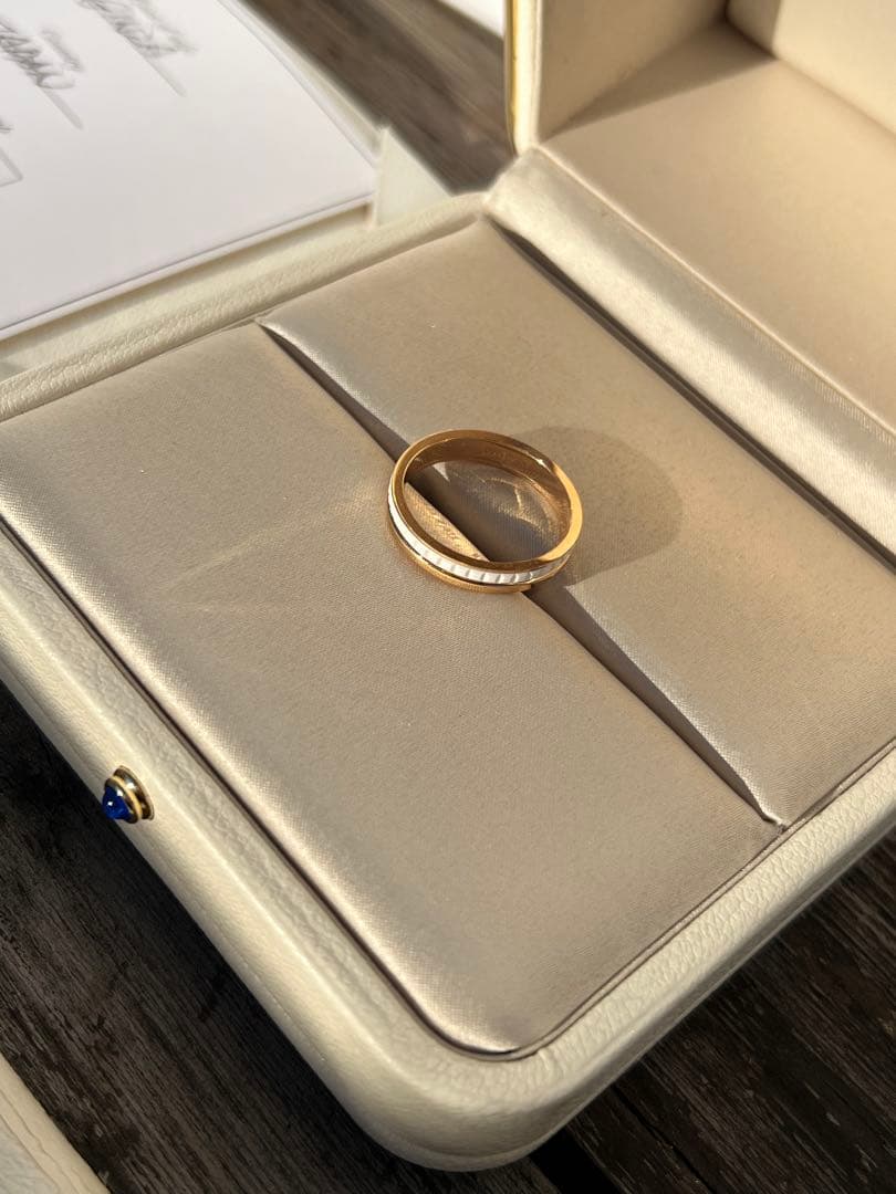 Boucheron★ブシュロンキャトルホワイトリングハーフメンズ19号K18PG