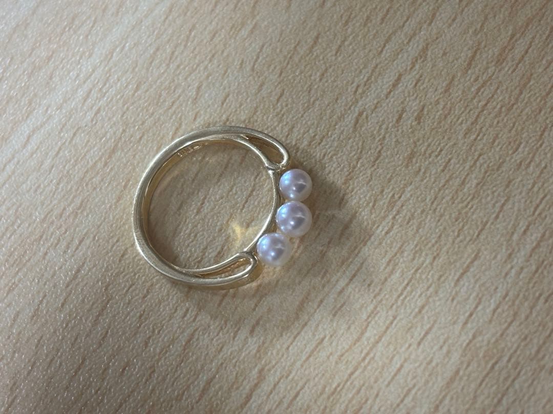 ミキモト K18YG 3連パールリング