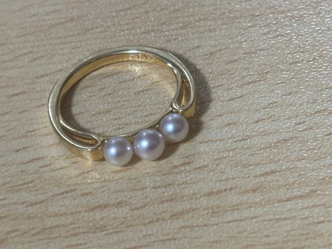 ミキモト K18YG 3連パールリング