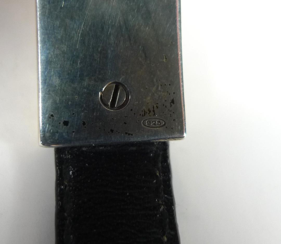 GUCCI グッチ　ID ブレスレット　本革 シルバー 925