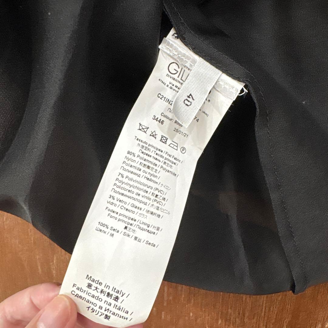 40 N°21 ドットチュール フリル キャミミニワンピ シースルー風