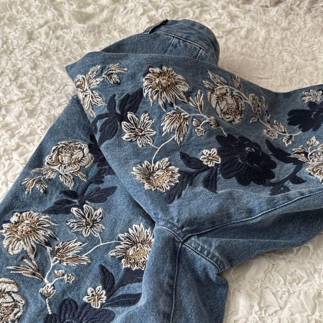 CLANE クラネ フラワーエンブロイダリーパンツ デニム 刺繍 総柄