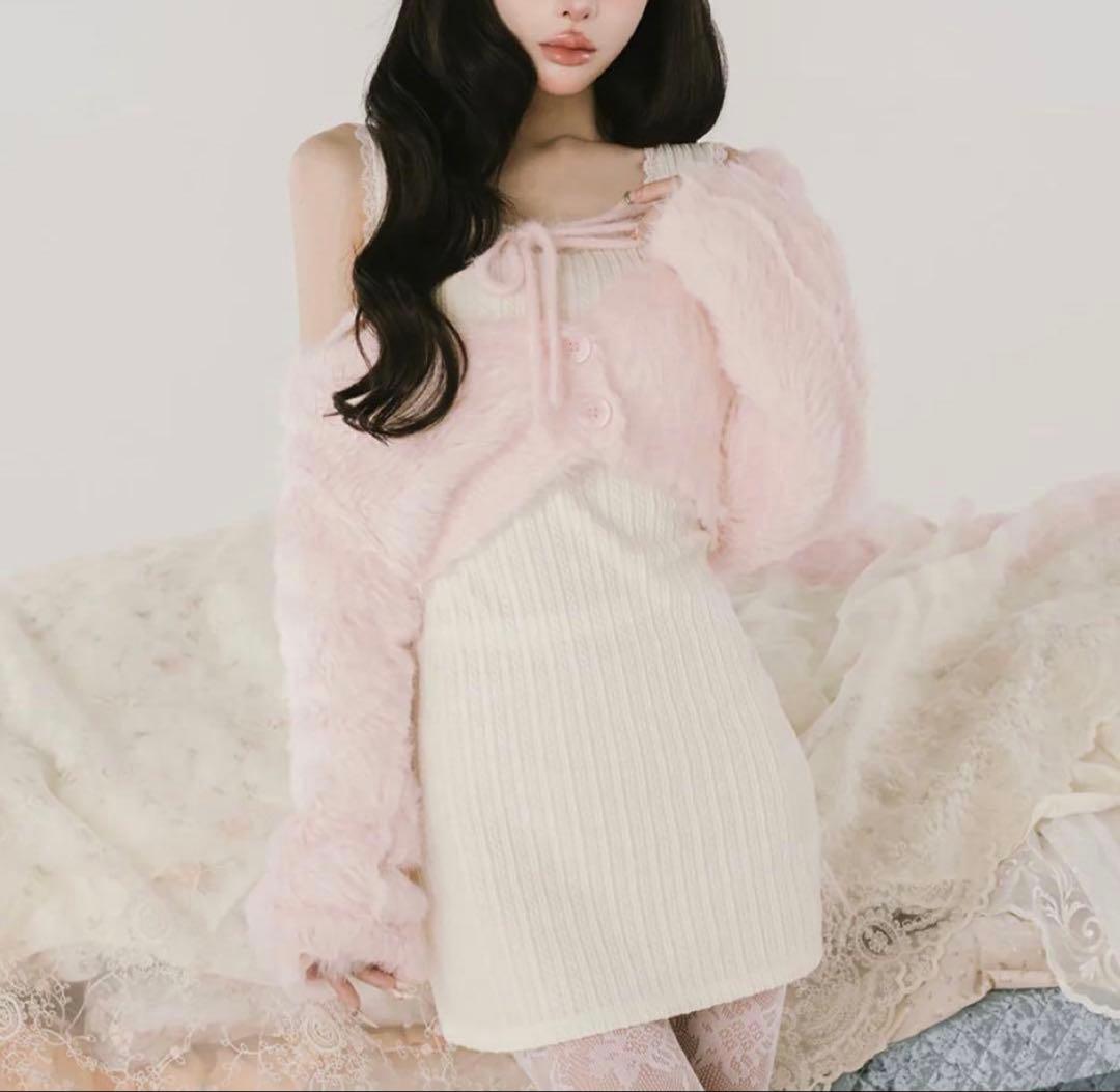 Darich ケーブルニットソーセットミニワンピース IVO FL