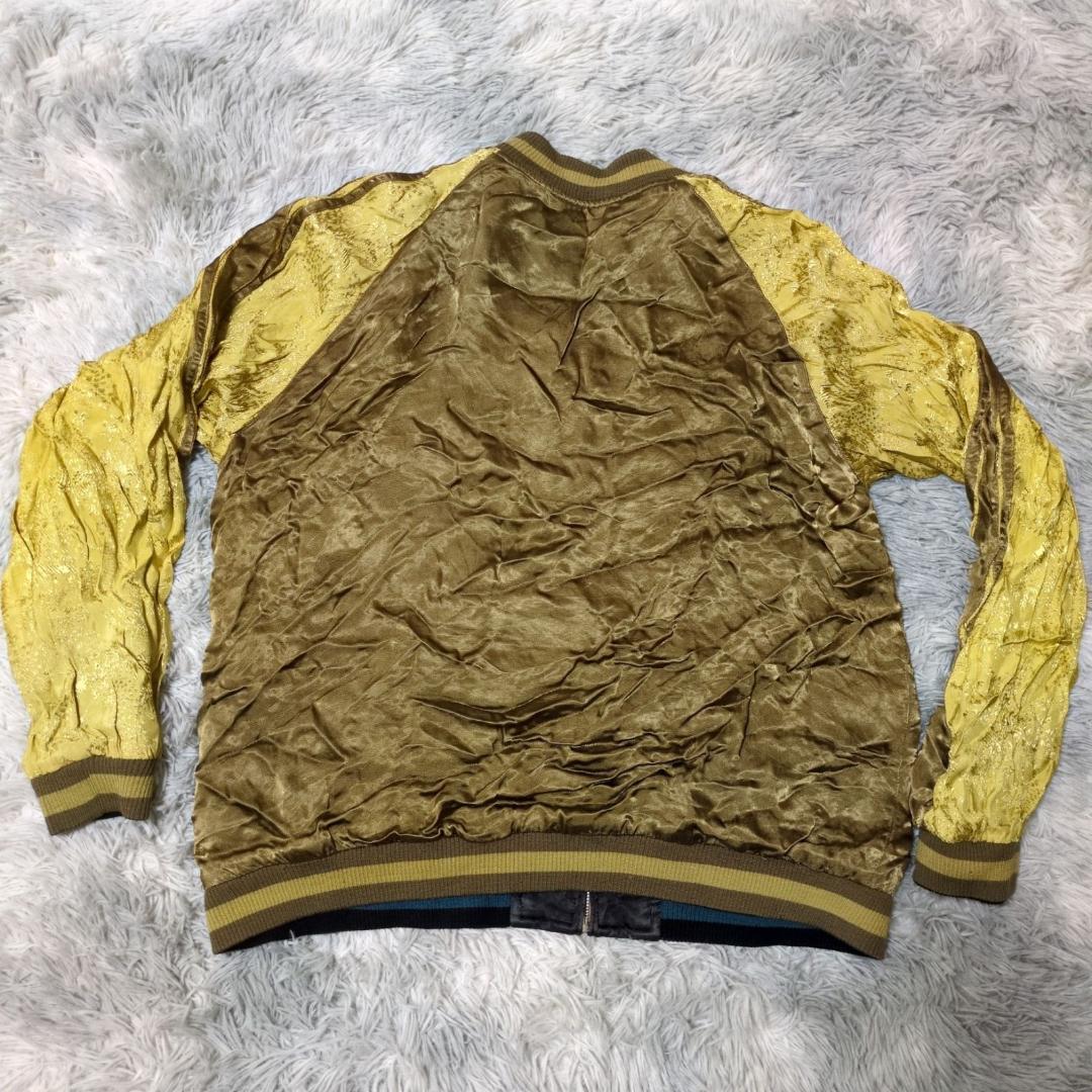 【花旅楽団】XL☆和柄スカジャン☆桜金魚鉢柄☆刺繍☆リバーシブル