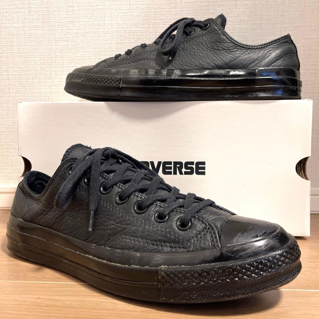 【良品】コンバース CT70 LEATHER BLACK LOW ブラック 28