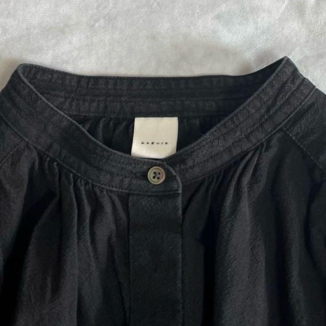 かぐれ コットンギャザースタンドカラーブラウス sizeフリー 黒