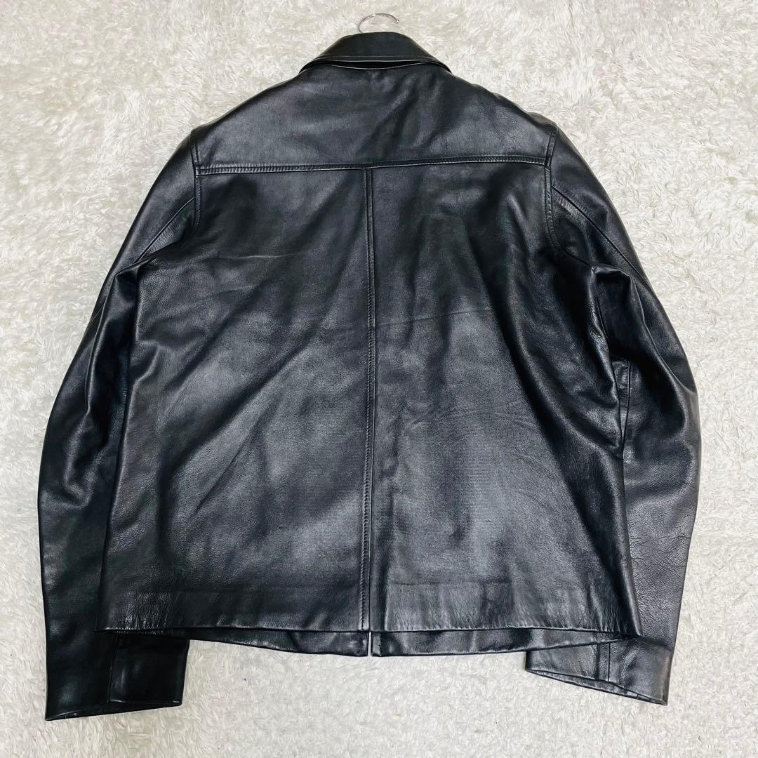 人気✨ポールスミス　ラムレザー　トラッカージャケット　ブルゾン　羊革　黒　M