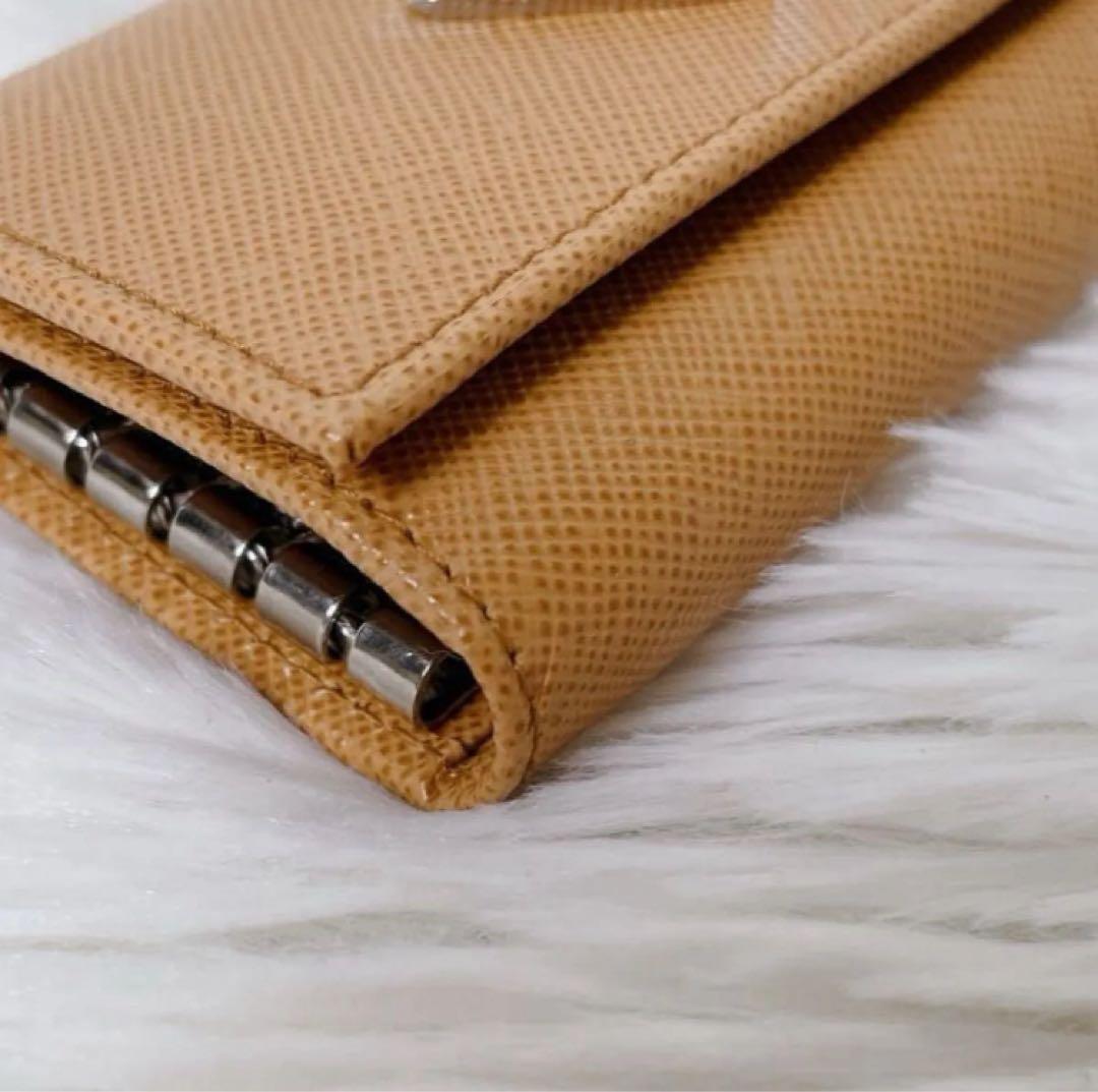 PRADA 6連 キーケース サフィアーノレザー トライアングル オレンジ