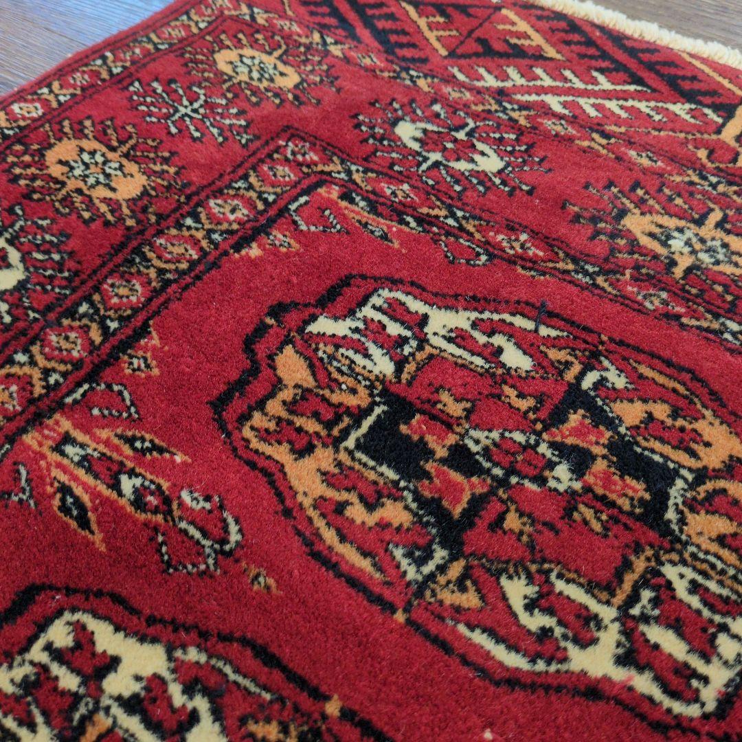 ヴィンテージラグ　パキスタン　トライバルラグ　手織り絨毯　ウール　コットン