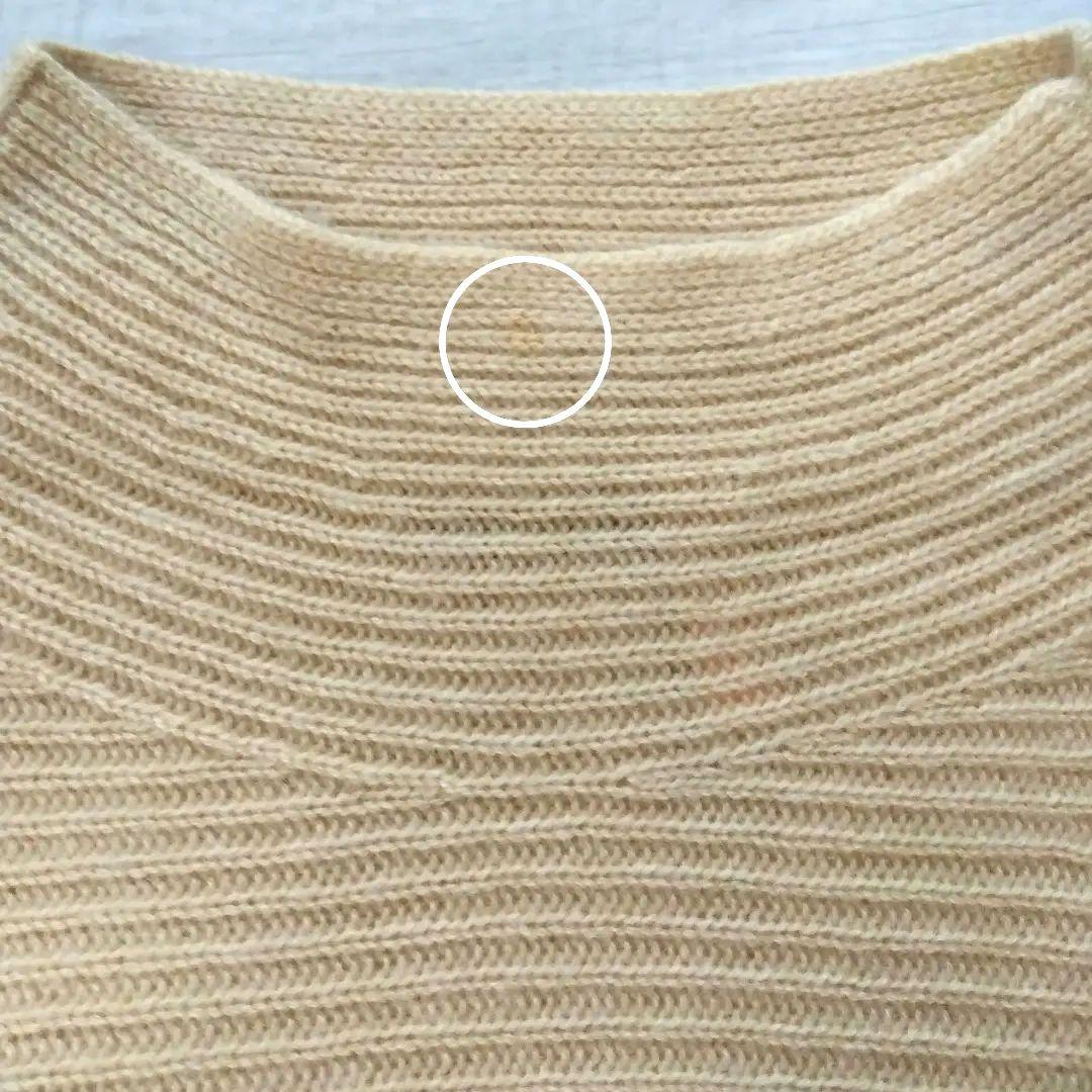 【ザロウ】カシミヤ100％　ボートネック　リブ編みニット　ビッグシルエット