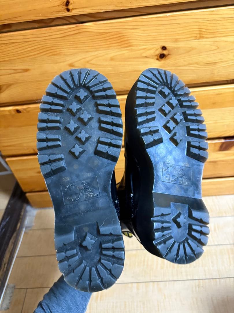 美品　クリーニング済み　厚底ブラックショートブーツ　チェルシー　男女兼用