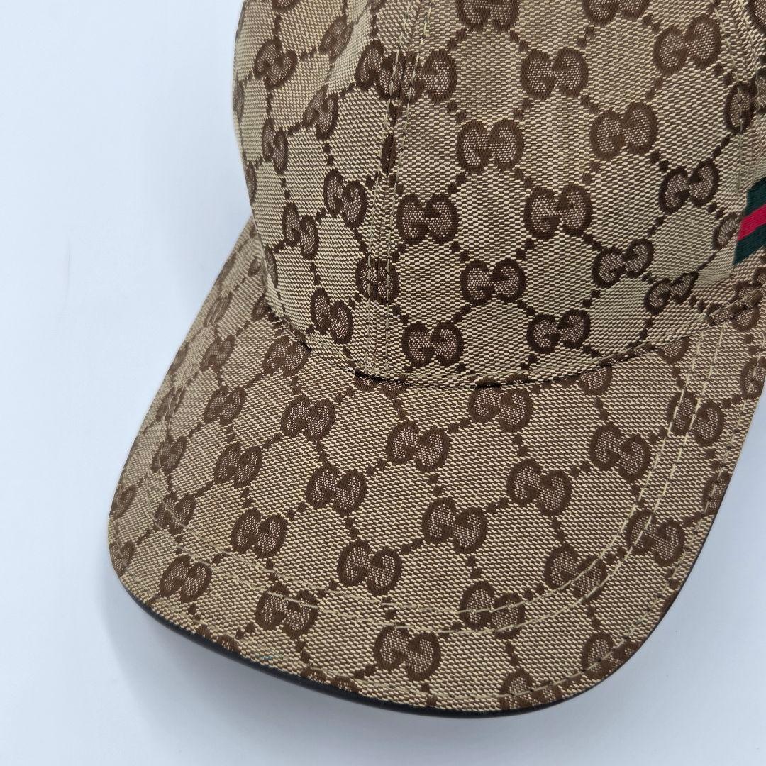 【極美品】グッチ　Gucci GG柄　ベージュ　キャンバス ベースボールキャップ