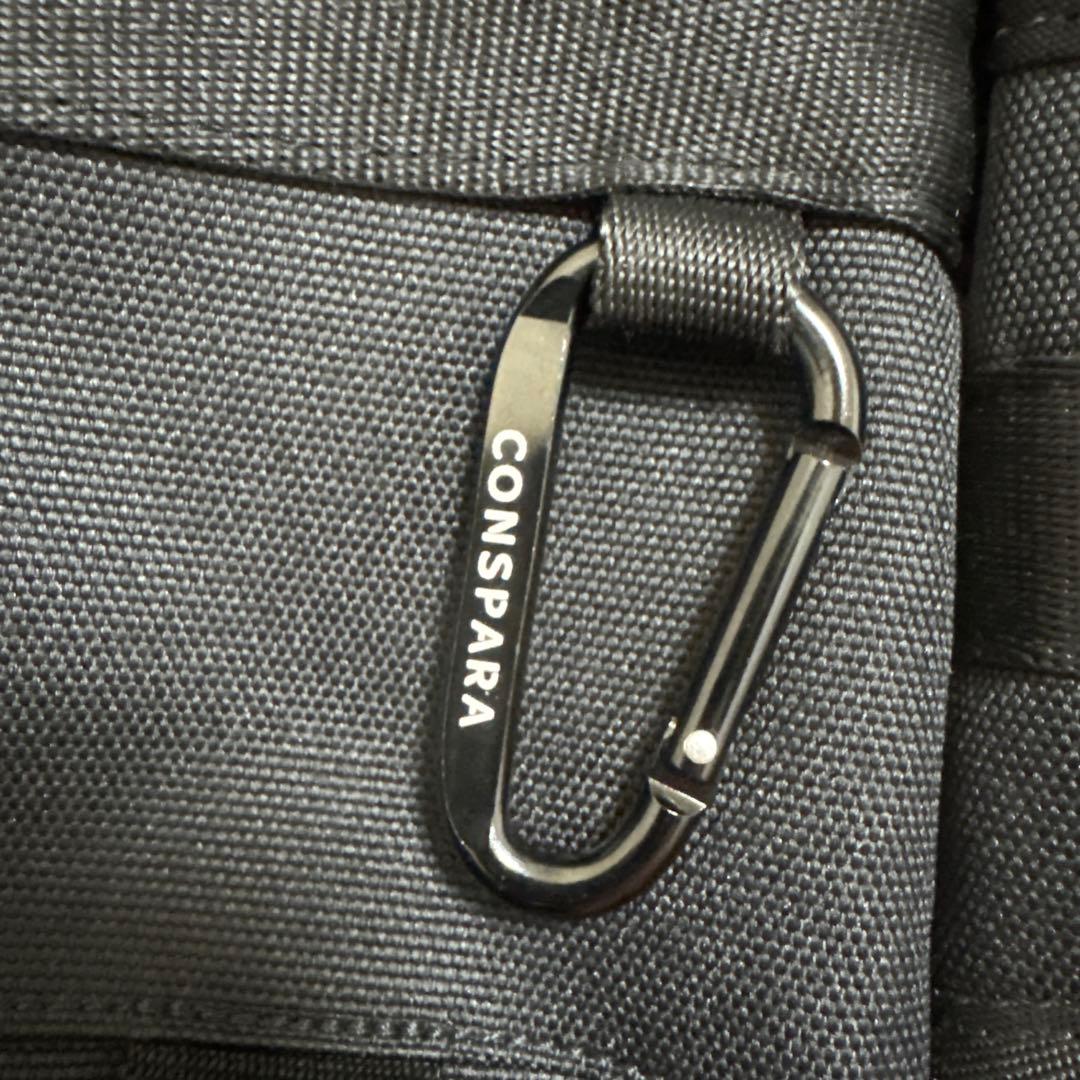 【美品】CONSPARA　最強トラベル　防刃ボディバッグ　TSAロック付き　黒