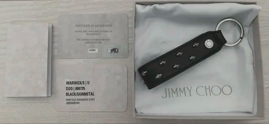 Jimmy Choo ジミーチュウ 新品未使用 スタッズ付きレザーキーリング