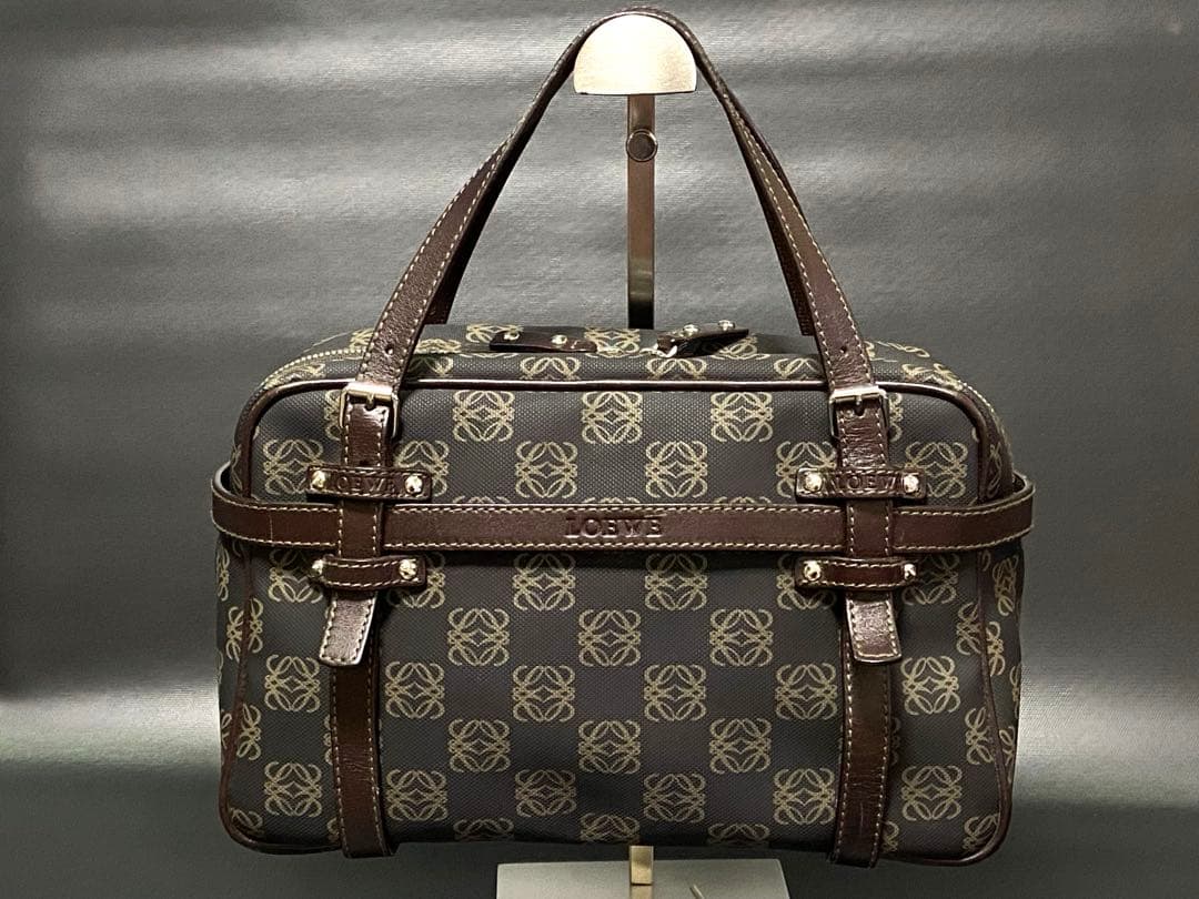 ロエベ ミニボストンバッグ アナグラム アマソナ ハンドバッグ PVC レザー