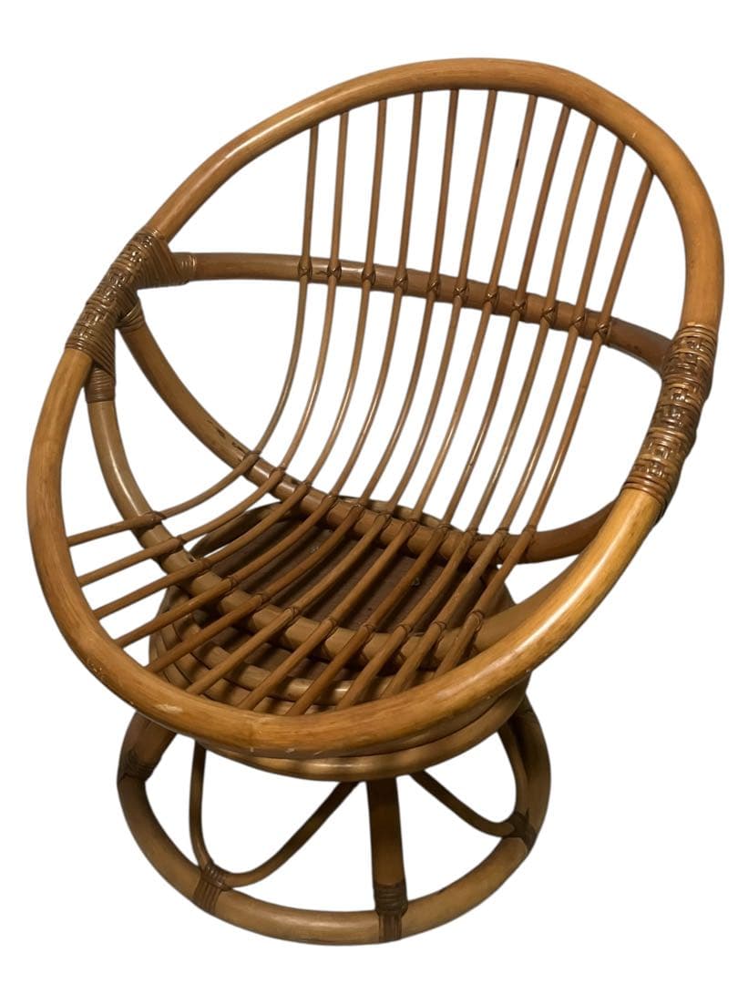 円形　ラタン　360°回転椅子　ソファ　アームチェア　アームチェア　肘付き椅子