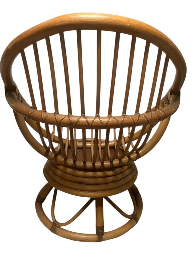 円形　ラタン　360°回転椅子　ソファ　アームチェア　アームチェア　肘付き椅子