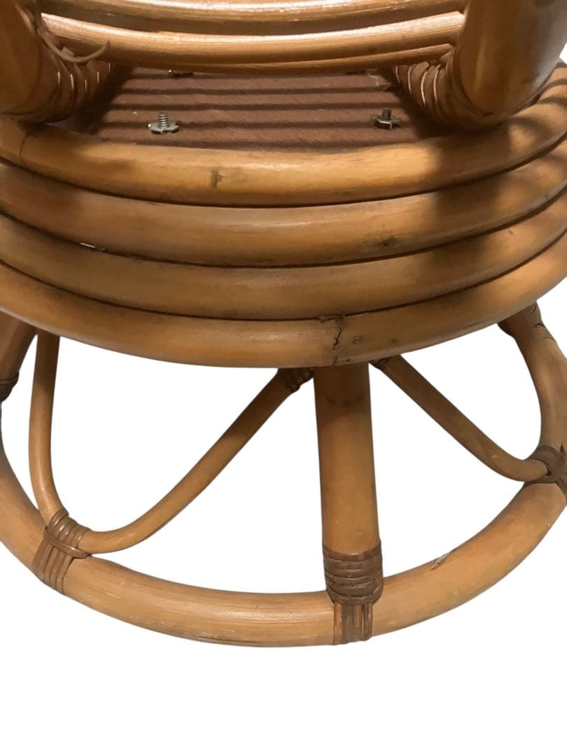 円形　ラタン　360°回転椅子　ソファ　アームチェア　アームチェア　肘付き椅子