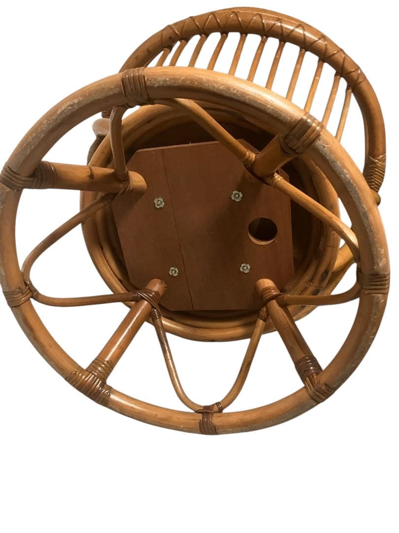 円形　ラタン　360°回転椅子　ソファ　アームチェア　アームチェア　肘付き椅子