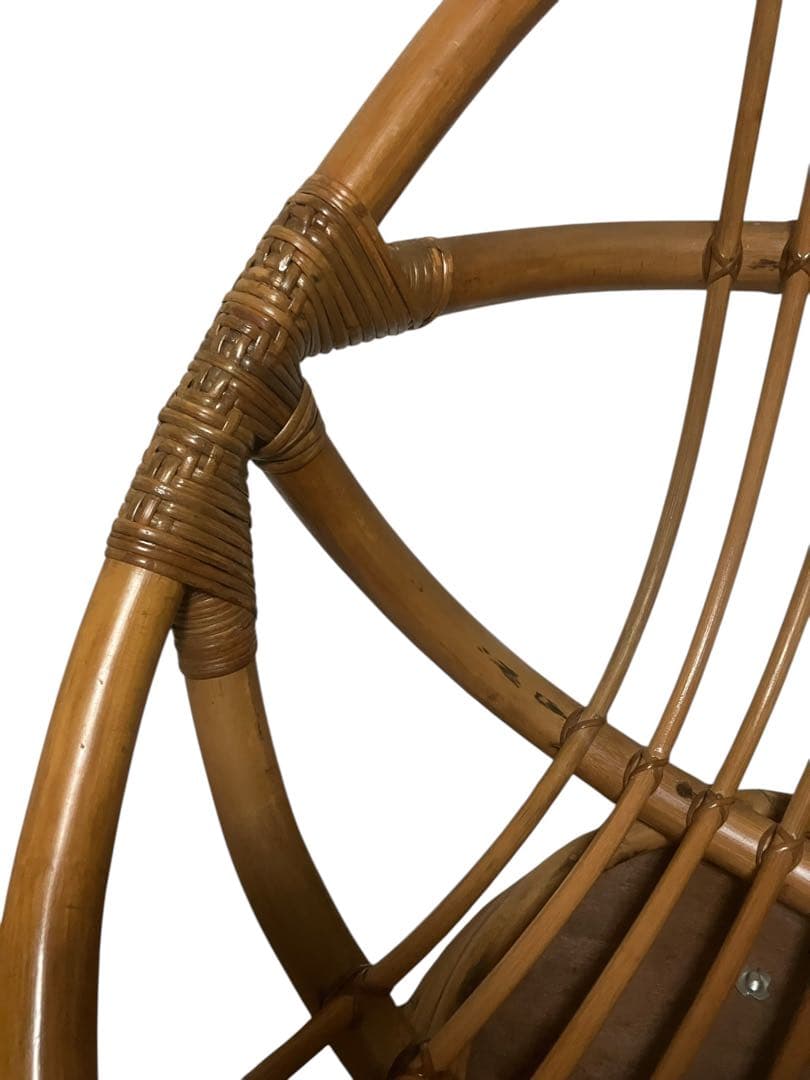 円形　ラタン　360°回転椅子　ソファ　アームチェア　アームチェア　肘付き椅子