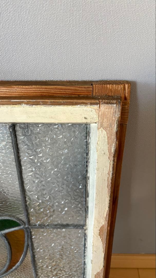 イギリスアンティーク ステンドグラス 窓枠 アンティーク　シャビーシック