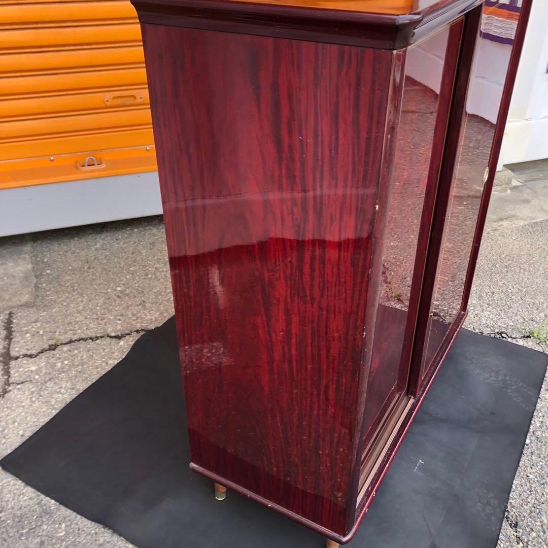 アンティーク　マホガニー　下駄箱　ワインレッド木製収納キャビネット
