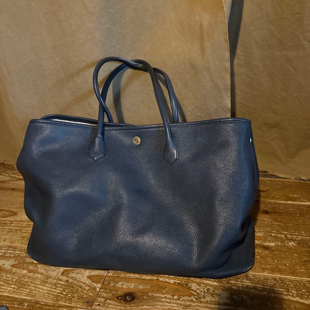 シセイ　ネイビー レザー トートバッグ 保存袋付き