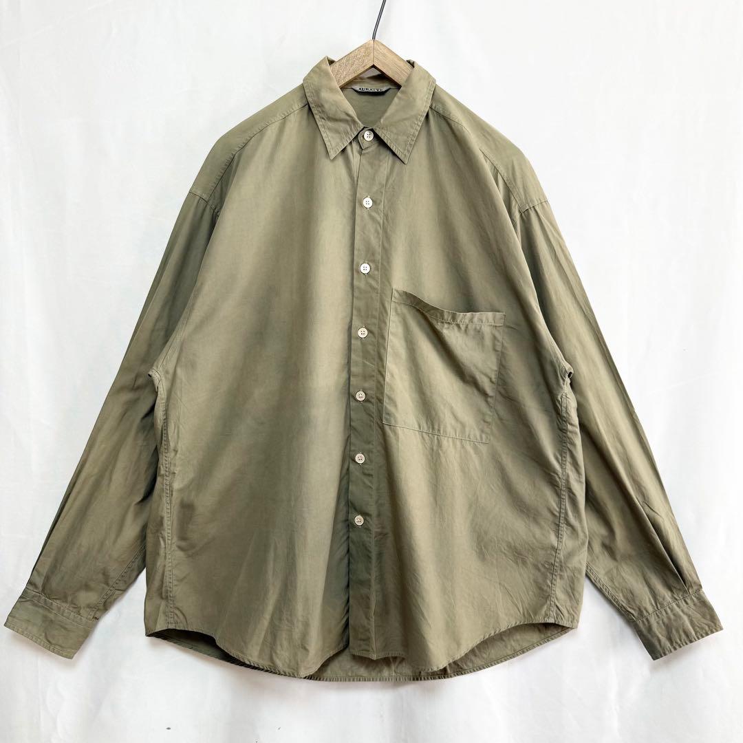 サイズ4 ！AURALEE ウォッシュドフィンクスツイルビッグシャツ