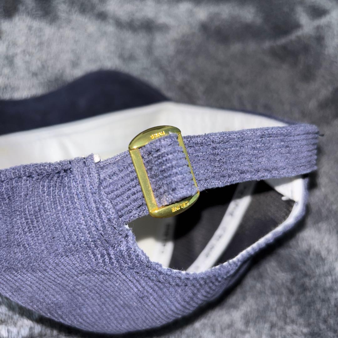 CELINEネイビー コーデュロイ キャップ