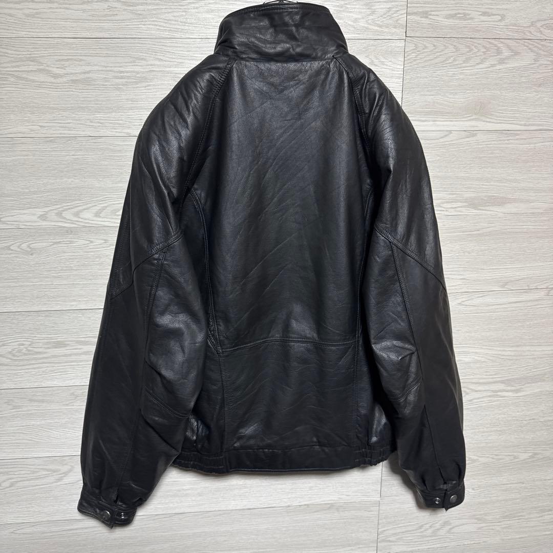 90s WILSONS 本革 オーバーサイズ レザージャケット 中綿 ブラック