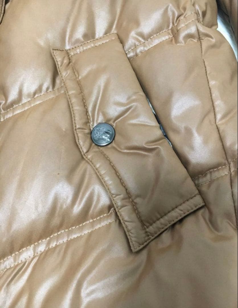 バーバリーブルーレーベル　ダウンジャケット　ラクーンファー　茶色　Mサイズ