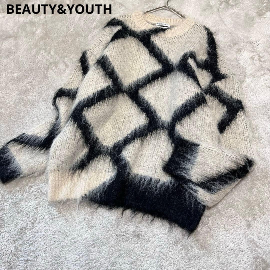 くら猫　　　バイカラージャカード シャギーニットプルオーバー