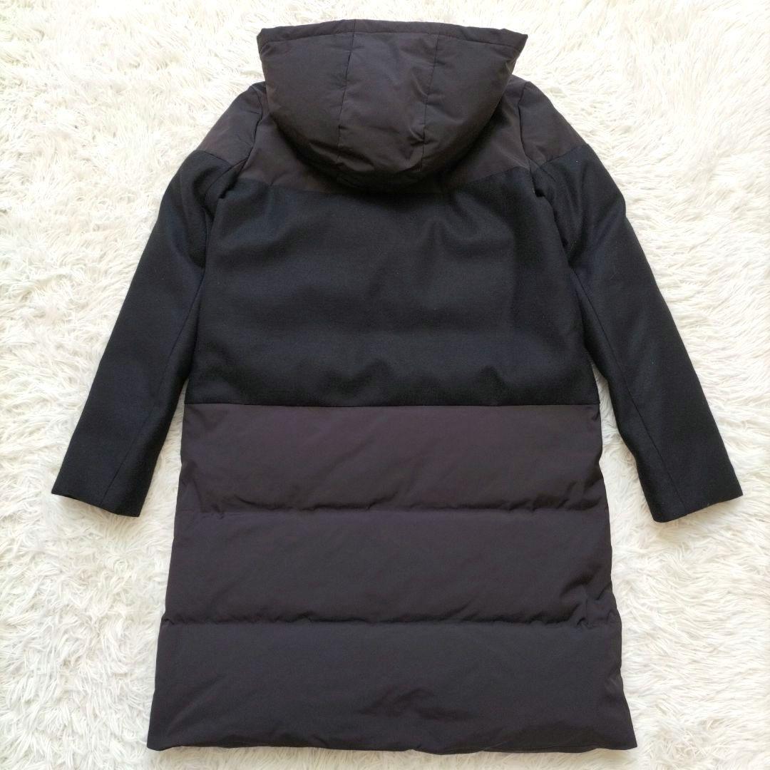 美品✨セオリー 現行タグ 切り替えダウンコート 異素材 フード付き ブラック S
