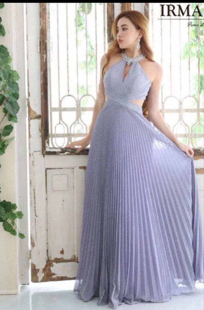 イルマIRMA ラメ ホルター ロングドレス Aライン