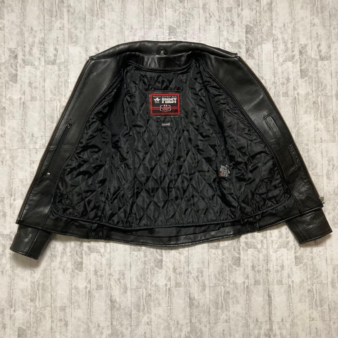 【希少】90s vintage レザーシングルライダースジャケット 黒　ブラック